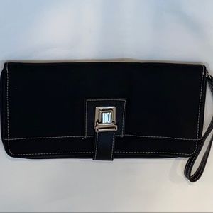 Vintage Loft Wristlet Black Fabric Clutch